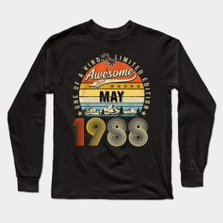 Awesome Since May 1988 Vintage 35th Birthday Long Sleeve T-Shirt